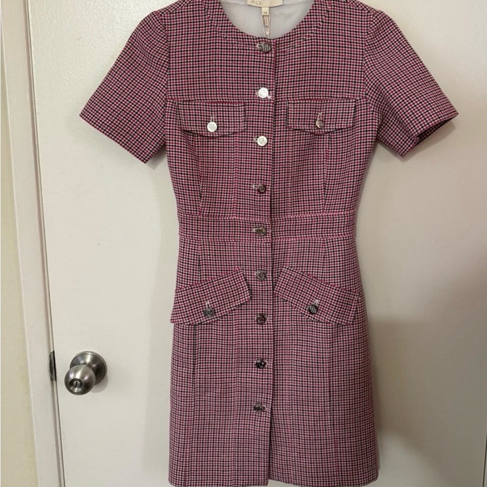 Fitted Checked Mini Dress